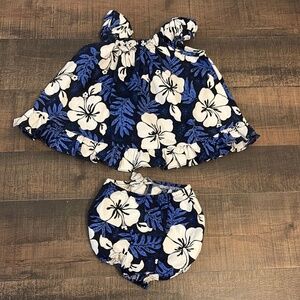 Girls size 24 months Hawaiian / floral 2 piece outfit